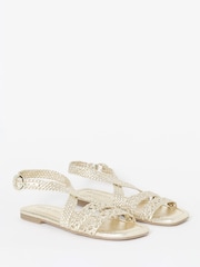 ذهبي - Simply Be Woven Multiple Strap Sandals - Image 3 of 4