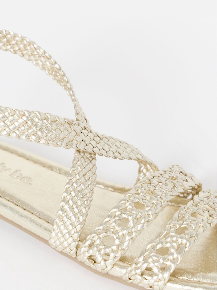 ذهبي - Simply Be Woven Multiple Strap Sandals - Image 4 of 4 ذهبي - Simply Be Woven Multiple Strap Sandals - Image 4 of 4