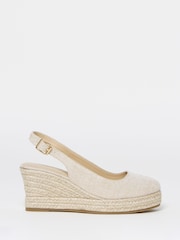 Simply Be Grey Extra Wide Fit Espadrille Wedge Slingback Shoes - Image 2 of 4