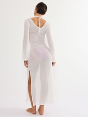 Weiß - Triumph Beach My Wear Long Sleeved Crochet Long Dress - Bild 2 von 5