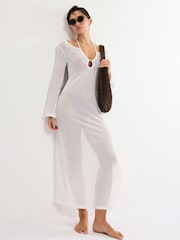 Weiß - Triumph Beach My Wear Long Sleeved Crochet Long Dress - Bild 4 von 5