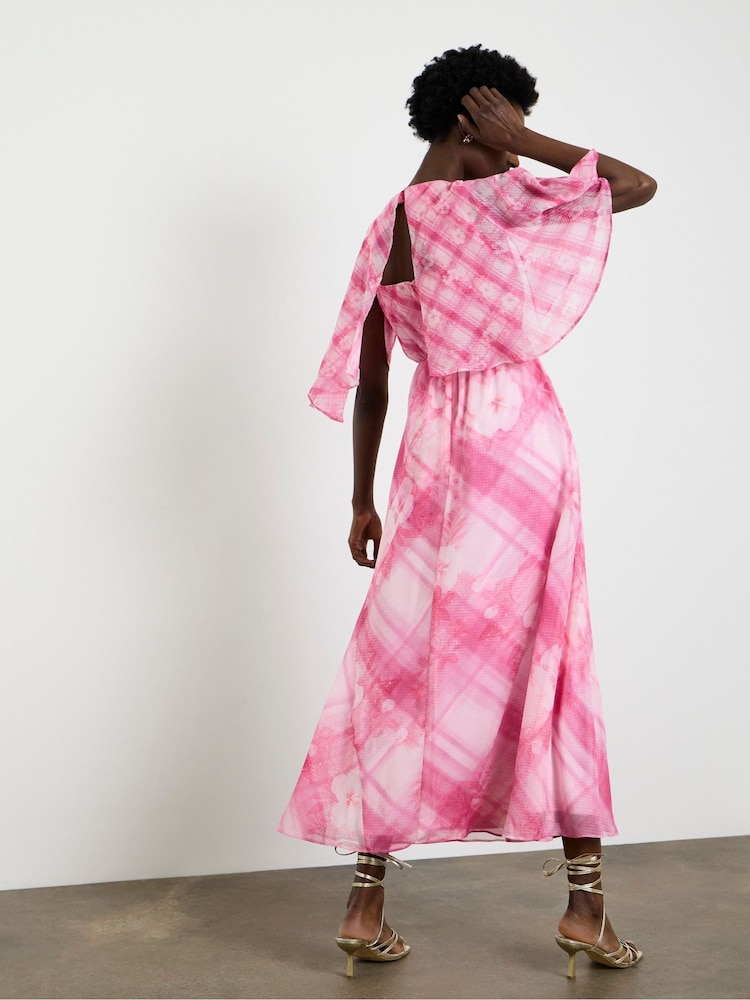 Joanna Hope Pink Tea Dress With Cape Detailing - Image 2 of 4 Joanna Hope Pink Tea Dress With Cape Detailing - Image 2 of 4