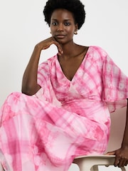 Joanna Hope Pink Tea Dress With Cape Detailing - Image 3 of 4