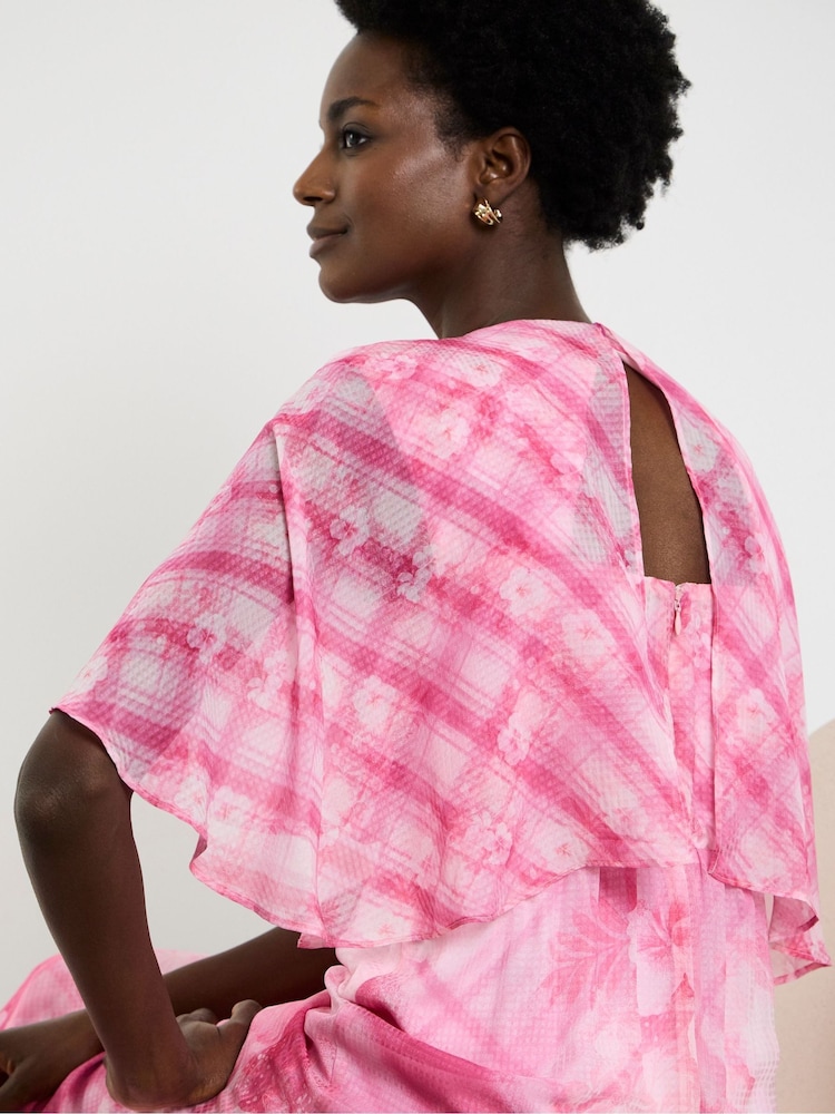 Joanna Hope Pink Tea Dress With Cape Detailing - Image 4 of 4 Joanna Hope Pink Tea Dress With Cape Detailing - Image 4 of 4