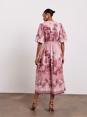 Joanna Hope Printed Dress With Broderie Hem - Imaginea 2 din 4