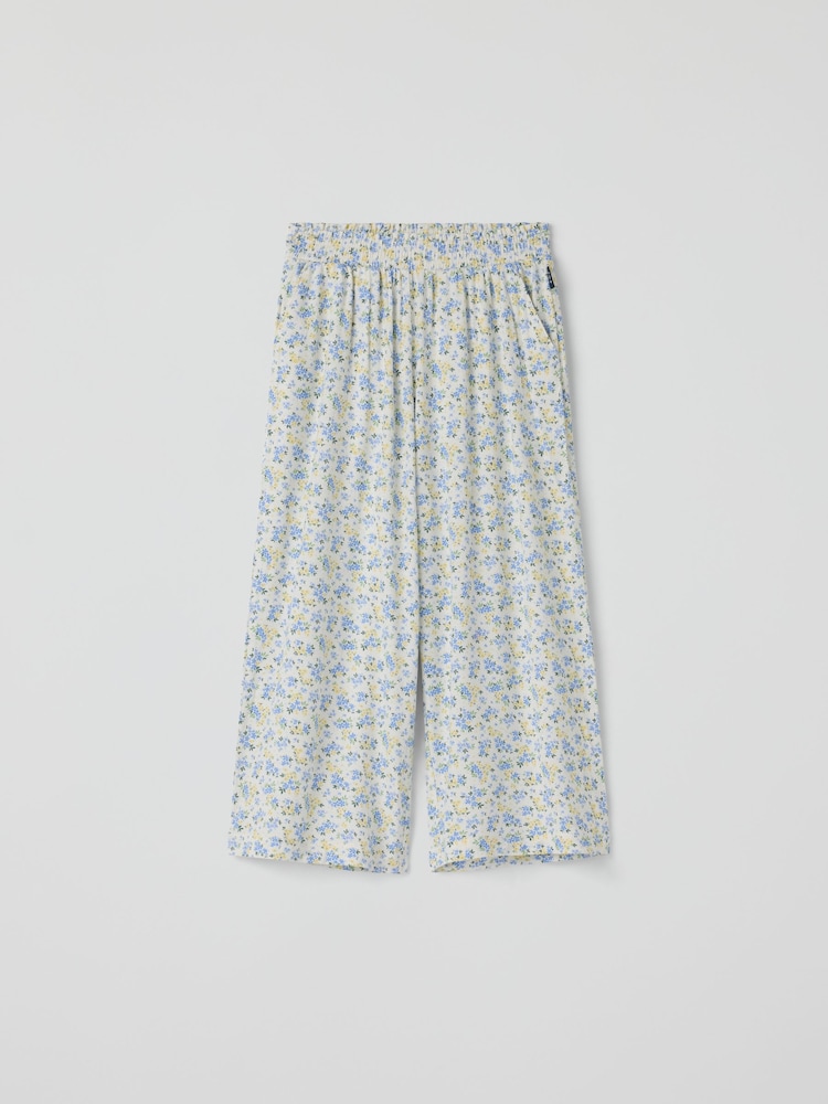 Polarn O. Pyret Blue Floral Wide Leg Trousers - Image 1 of 2