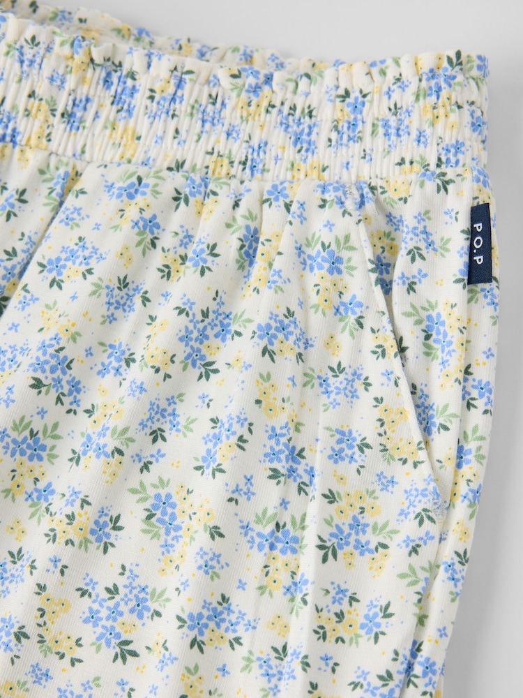Polarn O. Pyret Blue Floral Wide Leg Trousers - Image 2 of 2