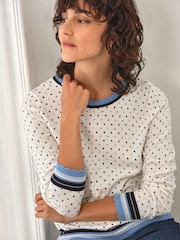 Pure Collection Cotton Wool Printed Spot Jumper - Bild 2 von 3