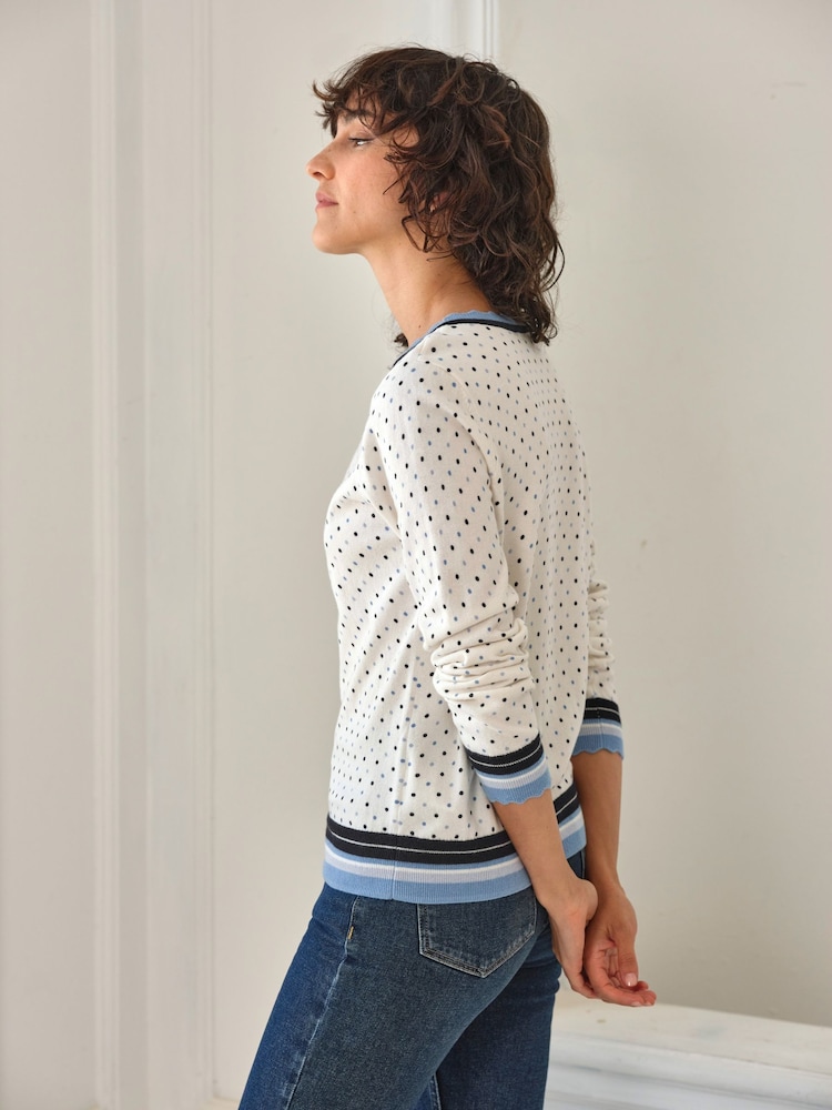 Pure Collection Cotton Wool Printed Spot Jumper - Bild 3 von 3