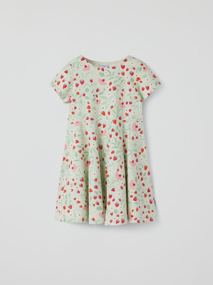 Polarn O. Pyret Green Strawberry Spin Dress - Image 2 of 5 Polarn O. Pyret Green Strawberry Spin Dress - Image 2 of 5