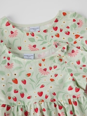 Polarn O. Pyret Green Strawberry Spin Dress - Image 4 of 5