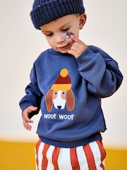 JoJo Maman Bébé Appliqué Sweatshirt & Stripe Jogger Set - Изображение 1 8