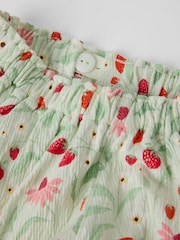 Polarn O. Pyret Green Strawberry Elasticated Shorts - Image 2 of 2