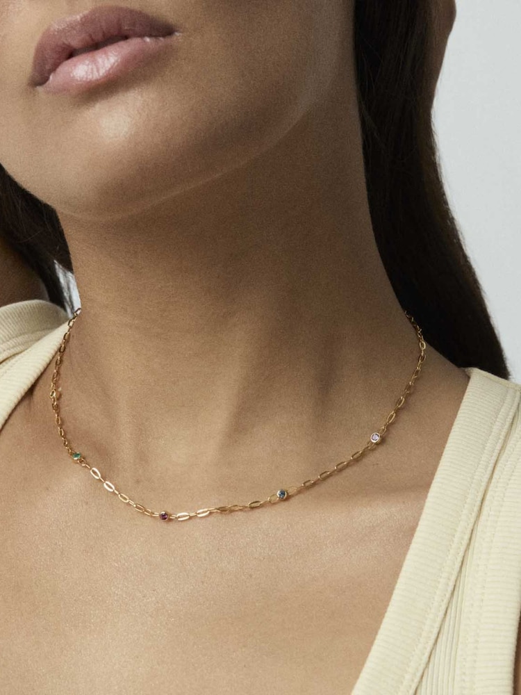 Золотистый цвет - Ожерелье-цепочка с отделкой стразами Dinny Hall - Изображение 1 3