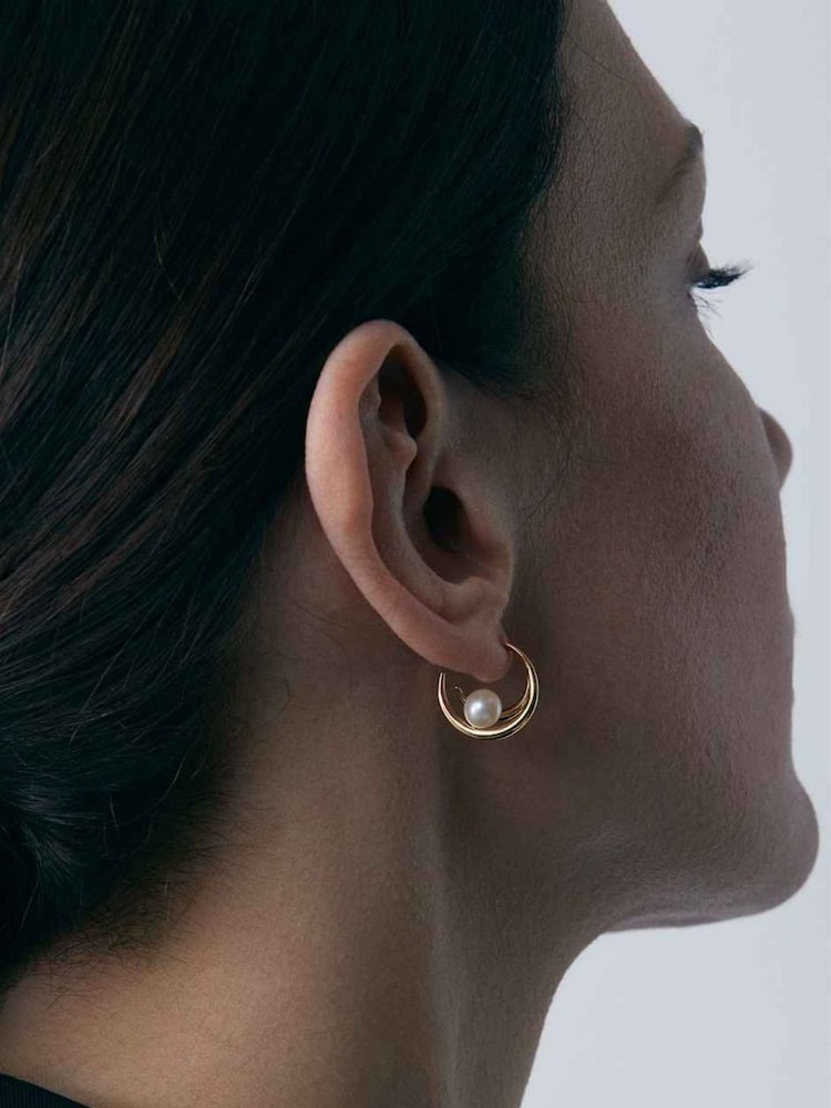 Dinny Hall Toro Pearl Double Hoops - Изображение 1 3