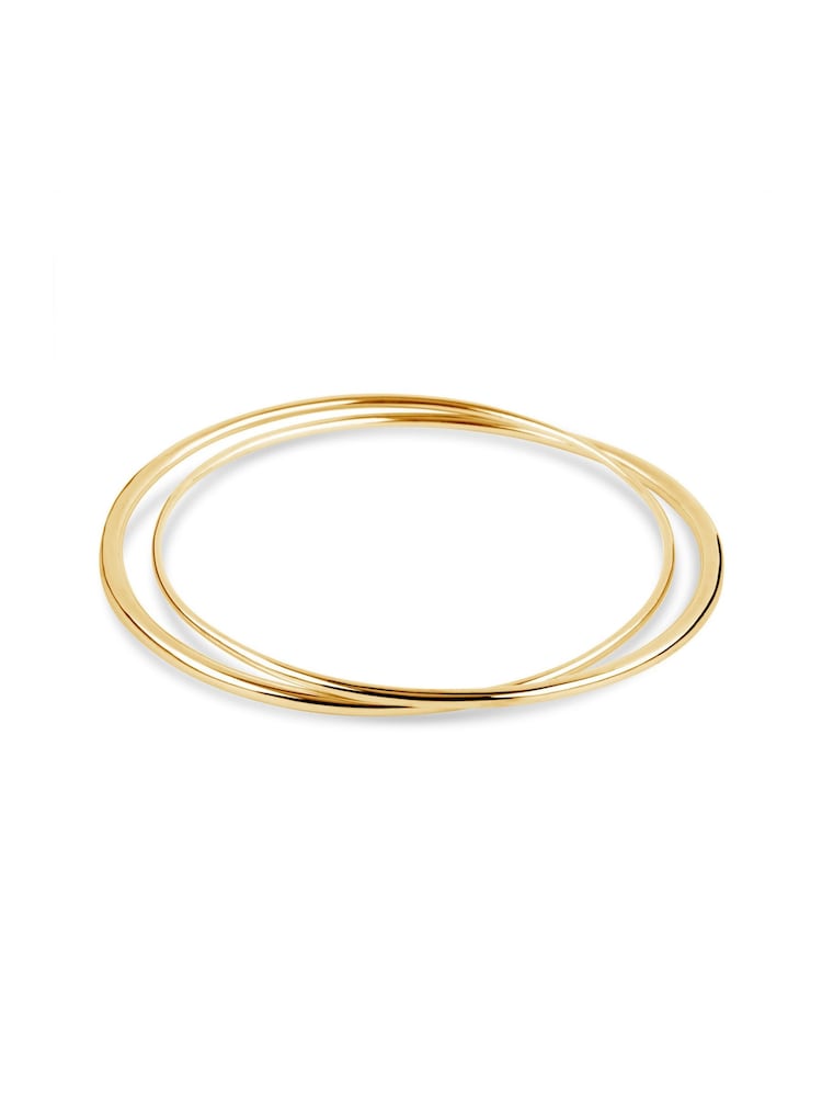 Dinny Hall Gold Tone Signature Double Bangle - Image 1 of 2