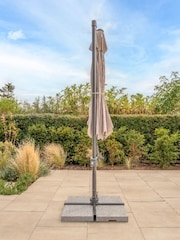 Kettler Stone Cream Luna 3x3m Square Cantilever Parasol - Image 2 of 6
