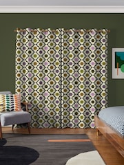Orla Kiely Multi Mauve Spot Flower Made to Measure Curtains - Image 2 of 8