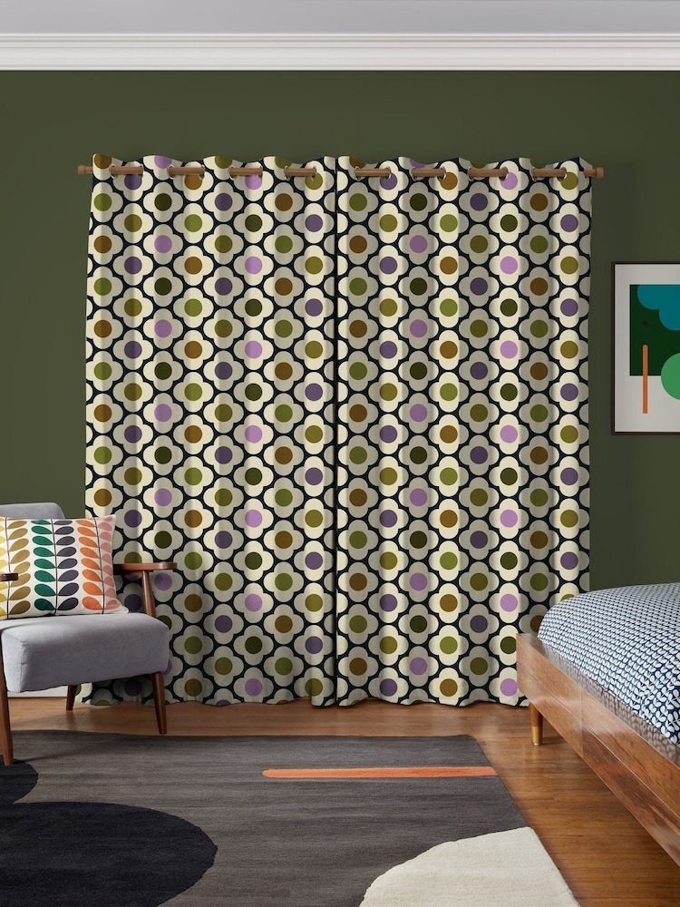 Orla Kiely Multi Mauve Spot Flower Made to Measure Curtains - Image 2 of 8 Orla Kiely Multi Mauve Spot Flower Made to Measure Curtains - Image 2 of 8