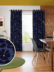 Orla Kiely Indigo Wildflower Made to Measure Curtains - Image 1 of 9