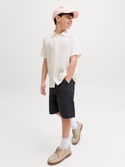 JACK & JONES Junior Black Carpenter Worker Shorts - Image 3 of 6