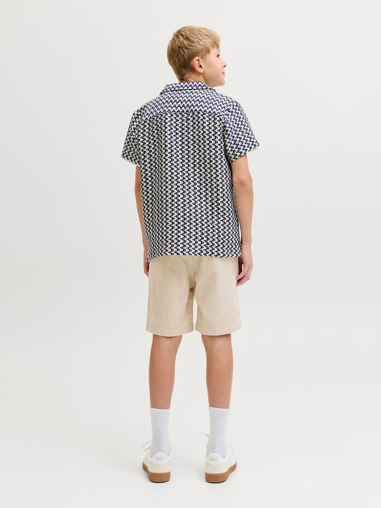 JACK & JONES JUNIOR Blue Patterned Crochet Shirt - Image 2 of 5