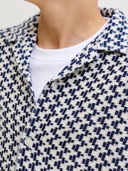 JACK & JONES JUNIOR Blue Patterned Crochet Shirt - Image 3 of 5