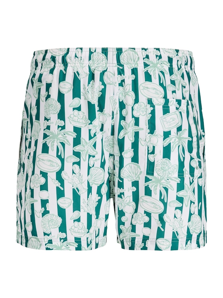 JACK & JONES JUNIOR Green Flamingo All-Over Print Swim Shorts - Image 2 of 2 JACK & JONES JUNIOR Green Flamingo All-Over Print Swim Shorts - Image 2 of 2