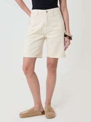 Threadbare Cream Denim Bermuda Shorts - Image 2 of 5