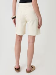 Threadbare Cream Denim Bermuda Shorts - Image 3 of 5