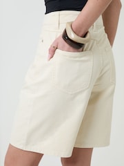 Threadbare Cream Denim Bermuda Shorts - Image 5 of 5