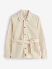 Threadbare Cream Belted Denim Jacket - Image 6 of 6