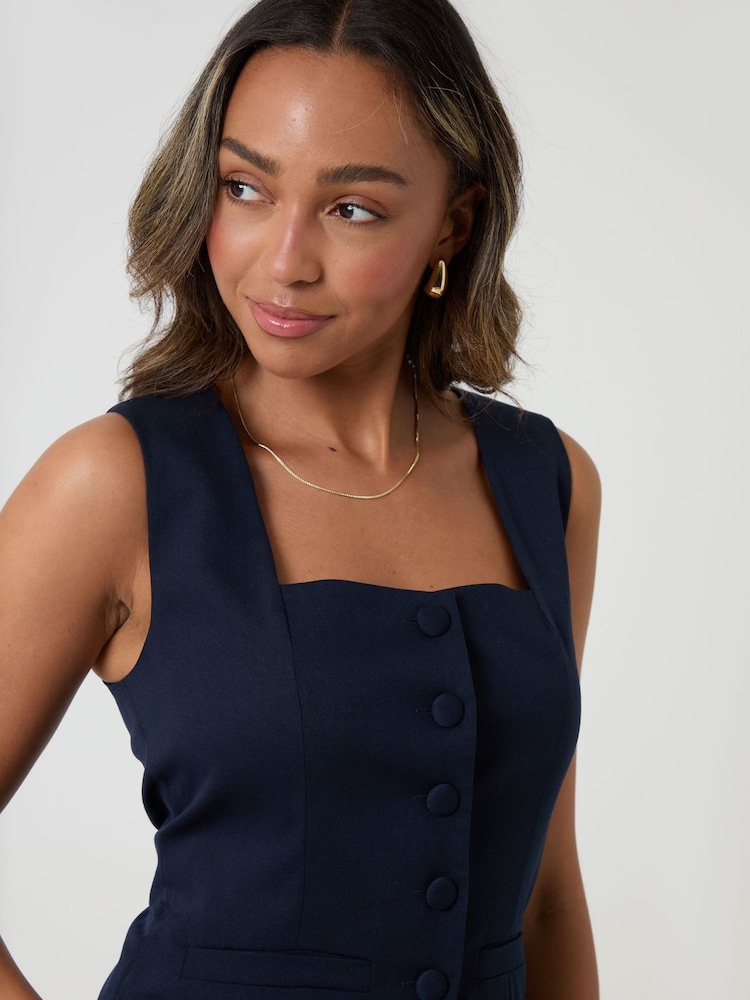 Threadbare Square Neck Tailored Waistcoat - Imagen 4 de 4