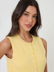 Threadbare Yellow Crew Neck Compact Knit Vest - Image 3 of 4