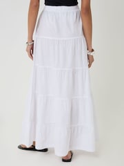 Threadbare White Cotton Tiered Maxi Skirt - Image 3 of 5
