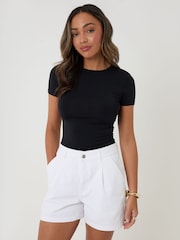 Threadbare White Denim Tailored Shorts - Image 1 of 5