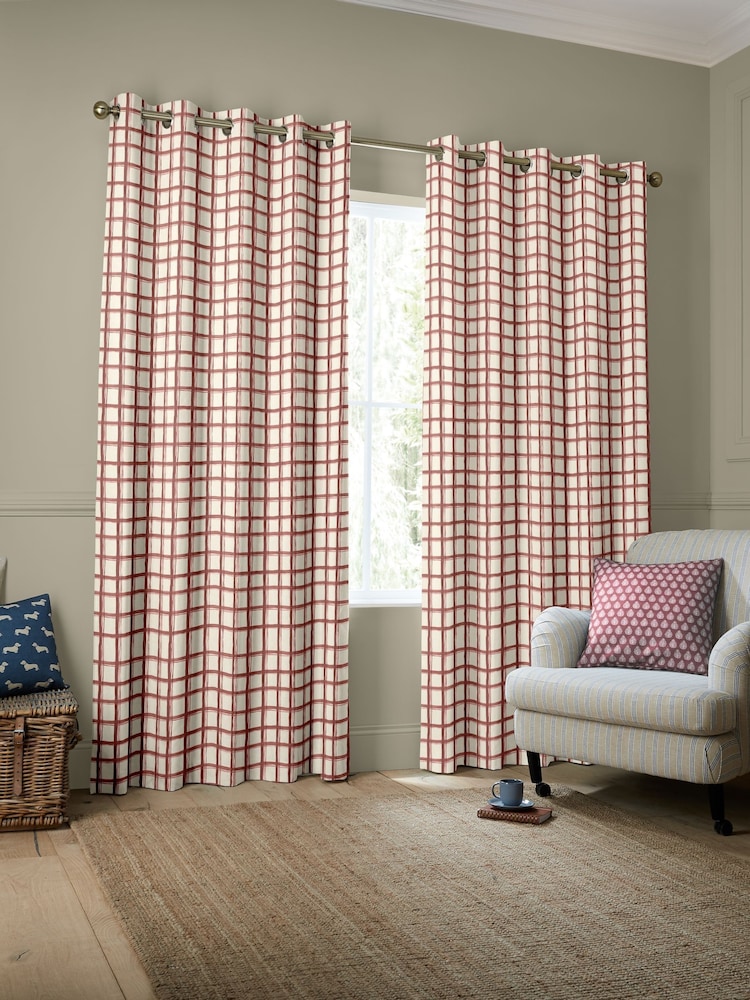 Emily Bond Spiced Red Gingham Made to Measure Curtains - Image 2 of 9