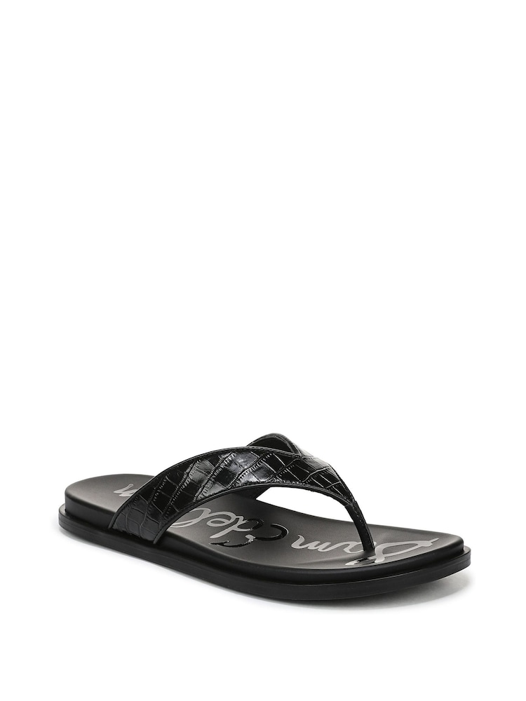 Sam Edelman Black Lila Regular Fit Toe Post Sandals - Image 2 of 3