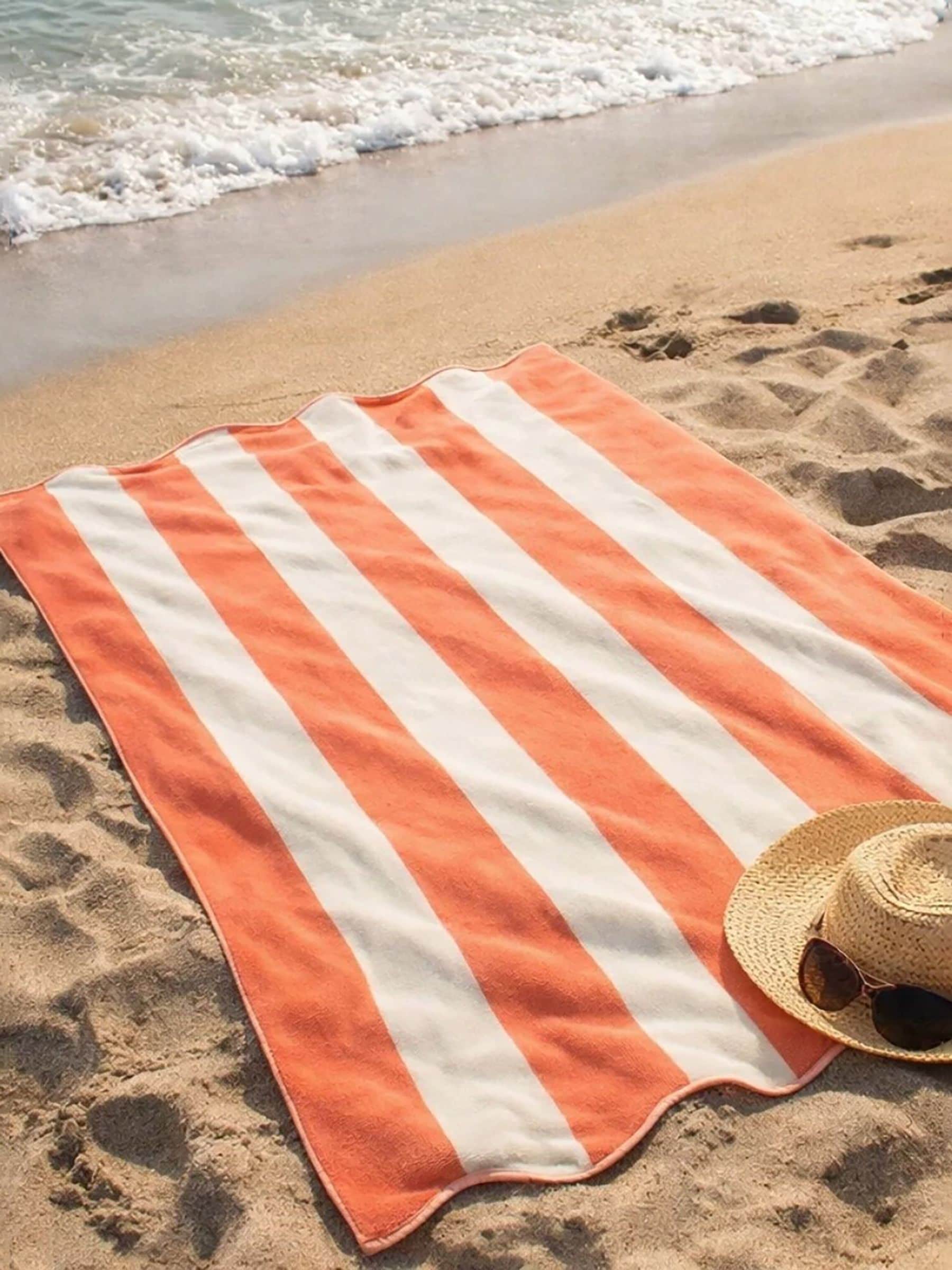 Allure Bath Fashions Unisex Burnt Orange Scalloped Beach Towel