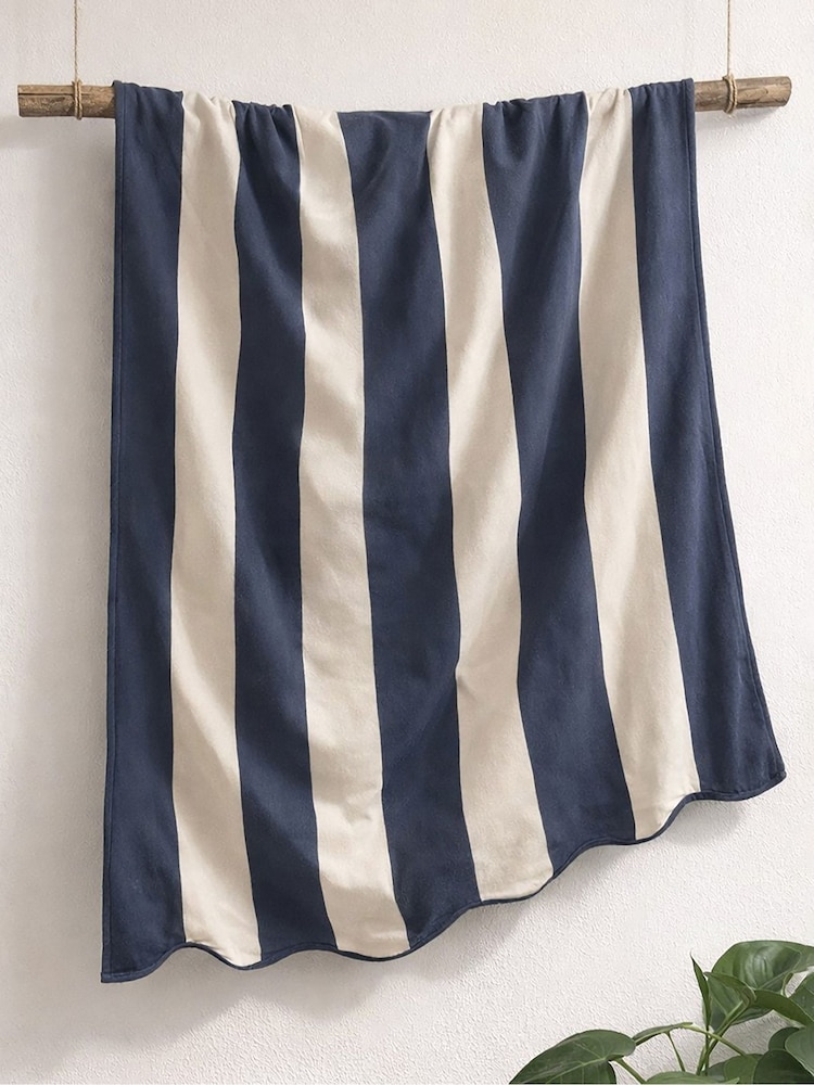 Allure Bath Fashions Navy Scalloped Beach Towel - Image 2 of 4 Allure Bath Fashions Navy Scalloped Beach Towel - Image 2 of 4