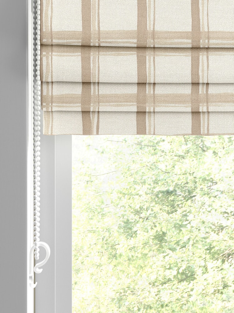 Emily Bond Almond Gingham Made to Measure Blinds - Image 2 of 6