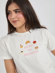 Skinnydip White Born To Brunch Baby T-Shirt - Image 3 of 3