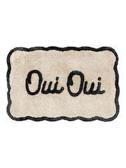 Mooky Mats Black/Cream Oui Slogan Bath Mat - Image 2 of 4