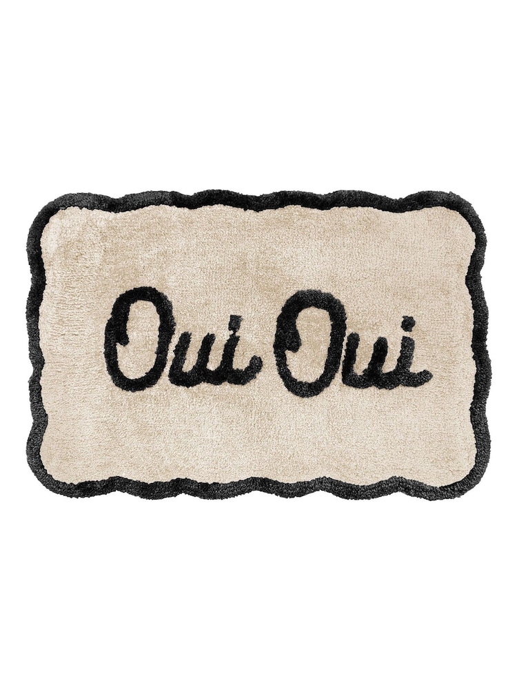 Mooky Mats Black/Cream Oui Slogan Bath Mat - Image 2 of 4 Mooky Mats Black/Cream Oui Slogan Bath Mat - Image 2 of 4