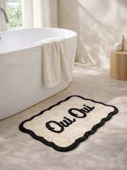 Mooky Mats Black/Cream Oui Slogan Bath Mat - Image 3 of 4
