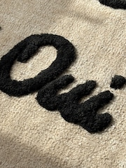 Mooky Mats Black/Cream Oui Slogan Bath Mat - Image 4 of 4