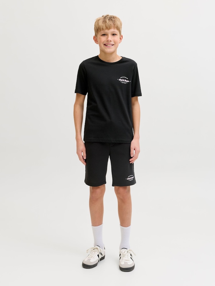 JACK & JONES JUNIOR Black T-Shirt And Shorts Set - Image 3 of 3 JACK & JONES JUNIOR Black T-Shirt And Shorts Set - Image 3 of 3