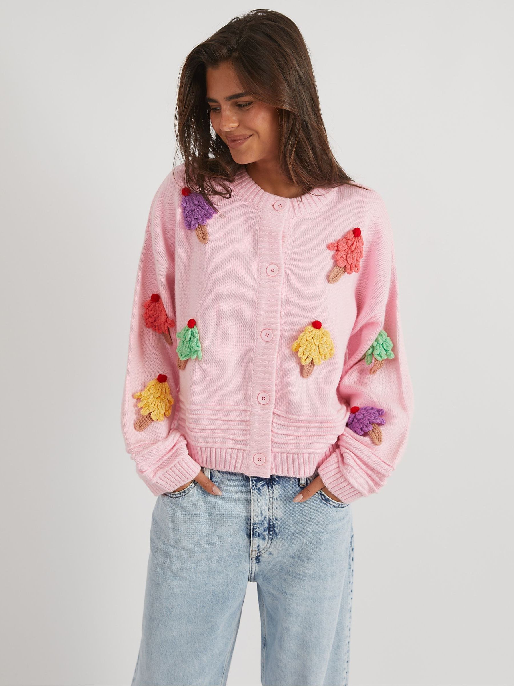 Buy Skinnydip Pink 3D Ice Cream Knitted Cardigan from the Next UK
