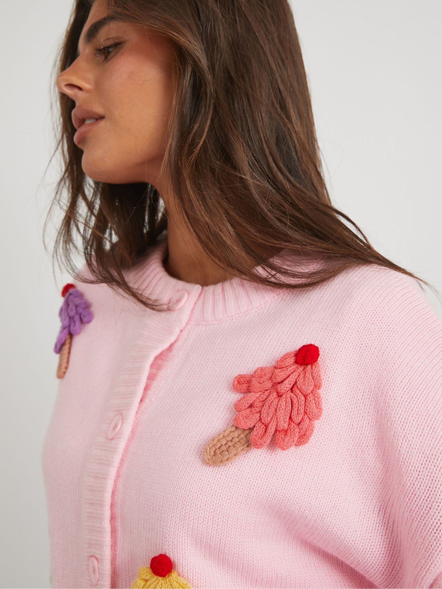 Buy Skinnydip Pink 3D Ice Cream Knitted Cardigan from the Next UK