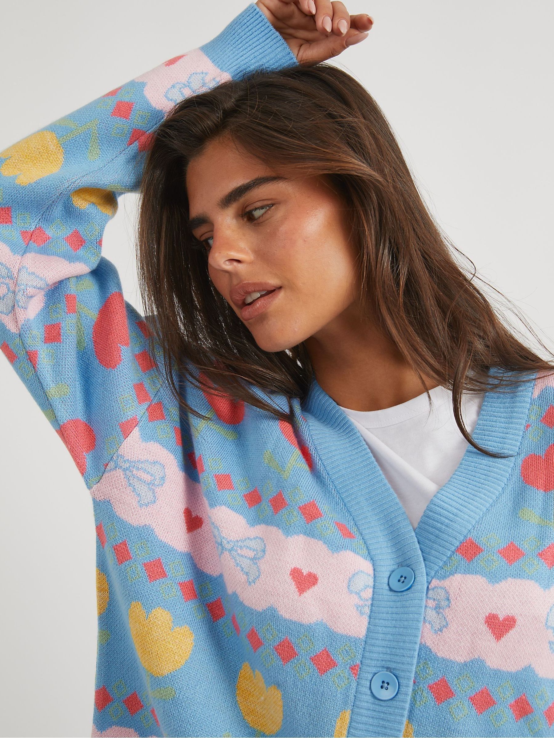 Buy Skinnydip Blue Bow and Tulip Blue Knitted Cardigan from the